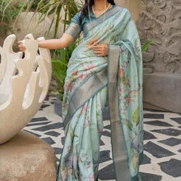 KALINI Floral Zari Silk Blend Saree-picture-33