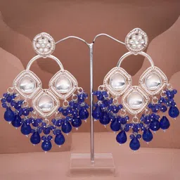 DIVASTRI Women Gold-Plated Brass Drop Earrings-picture-29