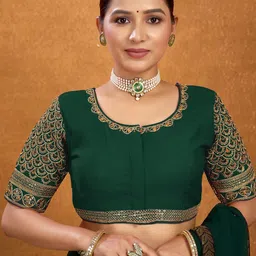 KALINI Sequinned Embroidered Saree Blouse-picture-36