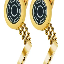 Curren Gold-Plated Contemporary Textured Chain Knot Cufflinks-picture-20