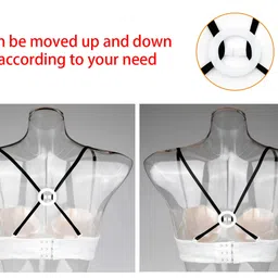 uxcell Bra Shoulder Strap Clips Buckles Bra Strap Anti-Slip Buckles Straps for Women Black-5 Round Shape image 3