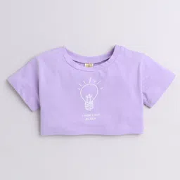 Aww Hunnie Cotton Jersey Half Sleeves Electric Bulb Printed Crop Top - Mauve Purple-picture-28