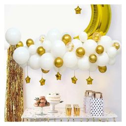 Bubble Trouble Star Foil White Balloon Arch Garland Kit for Baby Shower, Birthday, Welcome Theme Party Decoration Pack of -40-picture-43
