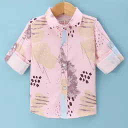 Jash Kids Cotton Woven Full Sleeves Printed Shirt - Pink-picture-23