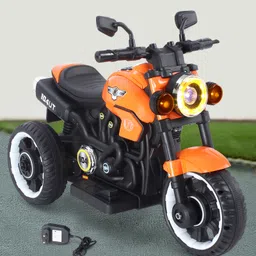 Hawk Three Wheel Battery Operated Ride on Bike with Music & Lights - Orange| Foot Accelerator| Toy for 18 months to 5 Year Boys & Girls| LED Lights| Rechargeable Battery| Safe Speed-image-54