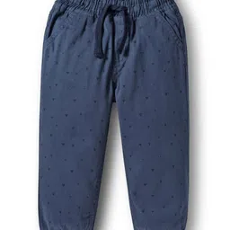 Babyhug Cotton Woven Full Length Printed Trouser Pant - Blue-image-82