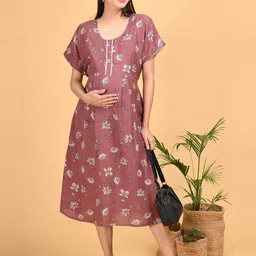 GOLDSTROMS Floral Print Maternity A-Line Midi Dress image 2