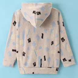 Rikidoos Full Sleeves Abstract Printed Hoodie - Grey image 2