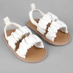 Cute Walk by Babyhug Booties with Back Strap - White image 2