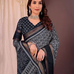 Florence Ethnic Motifs Printed Zari Kanjeevaram Saree image 4