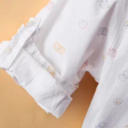 Toffyhouse 100% Woven Cotton Full Sleeves Top Harp Print - White image 3