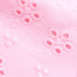 Babyhug 100% Cotton Sleeveless Schiffli Top With Frill Detailing-Light  Pink image 3