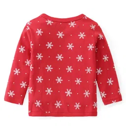 Babyhug 100% Interlock Cotton Knit Full Sleeves Front Open Vests with Polka Dots & Christmas Theme Print Pack of 3 - Navy Blue Red & Green image 3