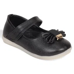 Lil Lollipop Bow Applique Detailed With Velcro Closure Mary Jane Ballerinas - Black image 4