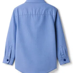 kookie kids india Kookie Kids Cotton Woven Full Sleeves Solid Color Oxford Shirt - Blue image 3