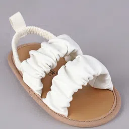 Cute Walk by Babyhug Booties with Back Strap - White image 3