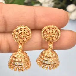 MEIRA JEWELLERY Dome Shaped Jhumkas-picture-23