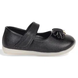 Lil Lollipop Bow Applique Detailed With Velcro Closure Mary Jane Ballerinas - Black image 5