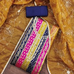 MANVAA Woven Design Sequinned Banarasi Unstitched Dress Material-picture-48
