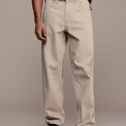 WROGN Men Loose Fit Pure Cotton Jeans-picture-13