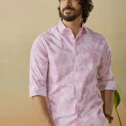 Andamen Men Casual Cotton Print Slim Fit Shirt-image-45