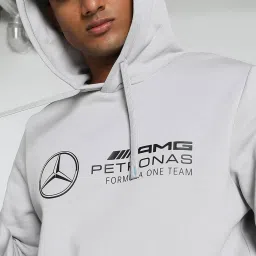Puma Grey Regular Fit Printed Hooded Sweatshirt image 4