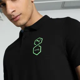 Puma Black Cotton Regular Fit Printed Polo T-Shirt image 4