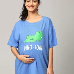 The Mom Store Blue & Black Cotton Printed T-Shirt Pack Of - 2 image 4