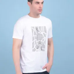 Crimsoune Club White Cotton Slim Fit Printed T-Shirt-picture-24