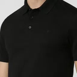 Van Heusen Black Regular Fit Polo T-Shirt image 4