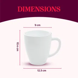Larah by Borosil White Ceramic Tea & Coffee Mug 400ml image 4