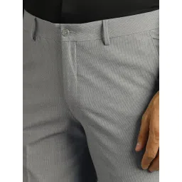 Louis Philippe Grey Slim Fit Trousers image 4