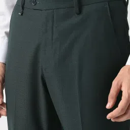 Van Heusen Green Slim Fit Trousers image 4