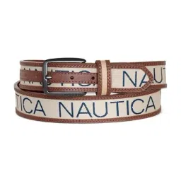 Nautica Beige & Brown Leather Waist Belt for Men-picture-17