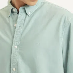 Levi's Light Blue Cotton Regular Fit Shirt image 4