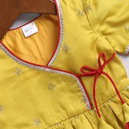 VASTRAMAY Girls Yellow & Cream Embroidery Clothing Sets image 4