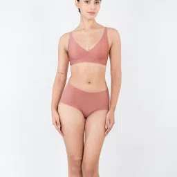 Shapercult Peach Cotton Polyblend Solid Bra image 4