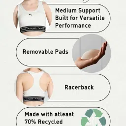 Puma White Printed Sports Bra image 4