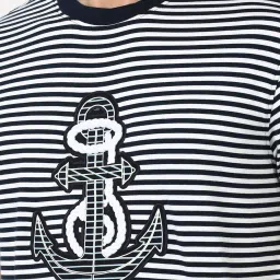 Peter England Multicolored Regular Fit Striped T-Shirt image 4