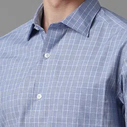 Louis Philippe Blue Regular Fit Checks Shirt image 4