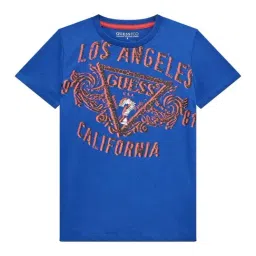Guess Kids Blue Maya Printed Regular Fit T-Shirt-image-30