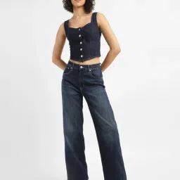 Levi's 721 Blue Relaxed Fit High Rise Jeans image 4