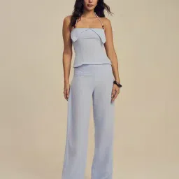 Label Frow Blue Cotton Linen Frida Pants-image-5