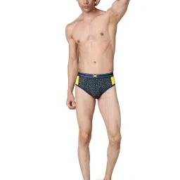 Frenchie Yellow Elastane Printed Briefs - Pack Of 2 image 4