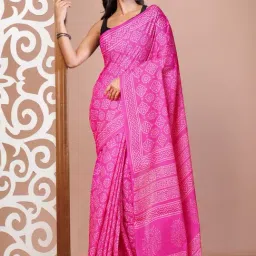Unnati Silks Pink Cotton Printed Saree With Unstitched Blouse-image-55