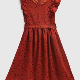 Kids Craft Maroon Printed Dress-image-1