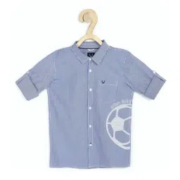 allen solly junior Allen Solly Kids Blue Cotton Striped Shirt-picture-27
