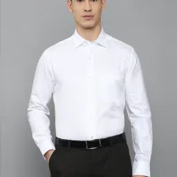 Louis Philippe Gods & Kings White Cotton Regular Fit Self Pattern Shirt-image-24