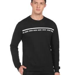 Arrow Sport Black Cotton Regular Fit Printed SweatShirt-picture-27