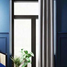 Bianca ANTELLIA GLITTER Grey Polyester 9 Ft. Long Door Curtain-picture-32